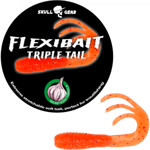 Skull Gear Flexibait Triple Tail Garlic Orange - Gummidyr