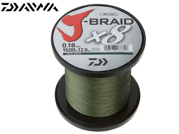 Påspoling af fletline-Daiwa J-Braid X8 -0,13mm-Dark Green