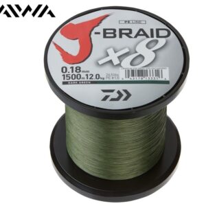Påspoling af fletline-Dark Green-0,22mm-Daiwa J-Braid X8