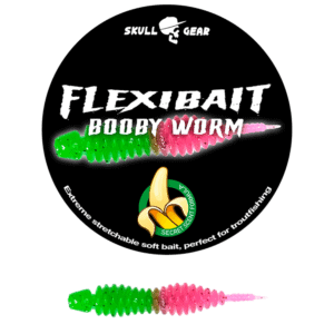 Skull Gear Flexibait Booby Worm Banana Green Pink - Gummidyr
