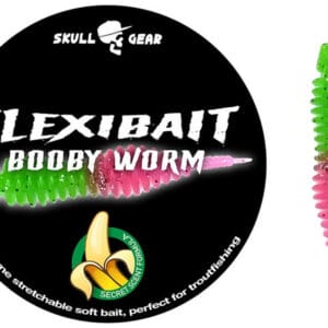 Skull Gear Flexibait Booby Worm-Green/Pink