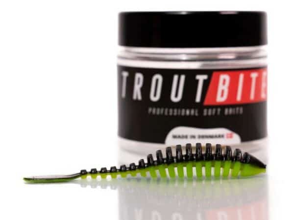 Troutbite Lucky Leech V2 6,5cm-Natural (Anis)-Sort/chartreuse