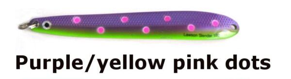 Lawson Slender Kystblink 12g Purple/Yellow pink dot