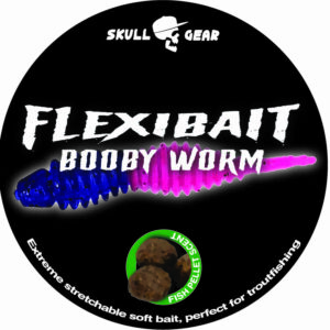 Skull Gear FlexiBait Booby Worm Fish Pellet. Blue/Pink