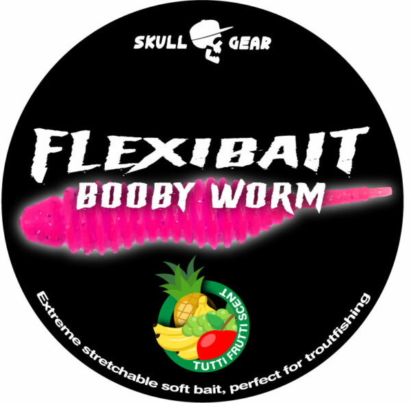 Skull Gear FlexiBait Booby Worm Tutti Frutti Pink