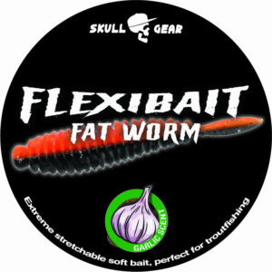 Skull Gear FlexiBait Fat Worm Hvidløg. Black/Orange