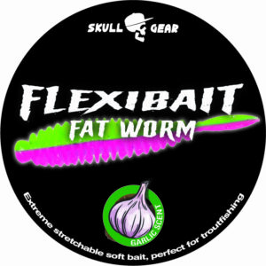 Skull Gear FlexiBait Fat Worm Hvidløg. Green/Pink