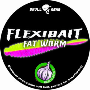 Skull Gear FlexiBait Fat Worm Hvidløg. Pink/Yellow