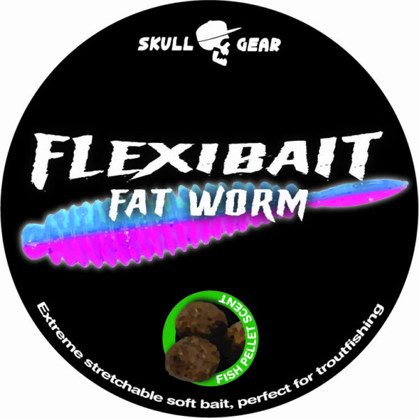 Skull Gear FlexiBait Fat Worm Pellet Blue/Pink