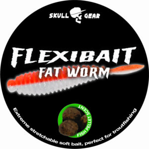 Skull Gear FlexiBait Fat Worm Pellet Orange/White