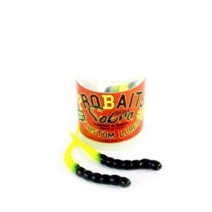 ProBaits Cobra Mini - 6,5 cm 12 stk Gummidyr Black/UV Yellow