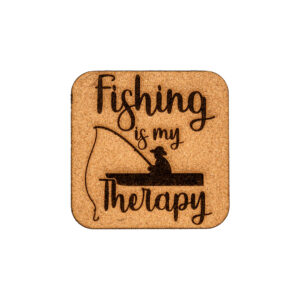 Ølbrik m. Fishing Is My Therapy Motiv